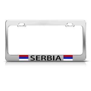 Serbia Serbian Flag Country Metal license plate frame Tag Holder