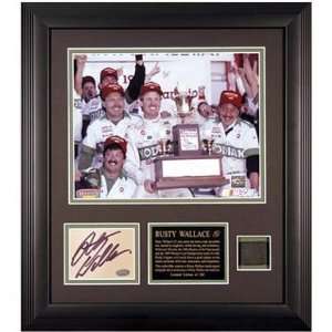  Memories Rusty Wallace Autographed Plate w/ Race Used Tire   Rusty 