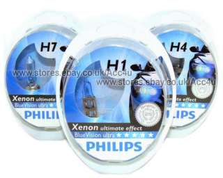 Philips Blue Vision Ultra H7 4000K Xenon Effect Car Headlight Headlamp 