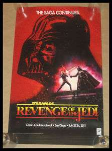 STAR WARS REVENGE OF THE JEDI 2 SIDED POSTER SDCC 2011  