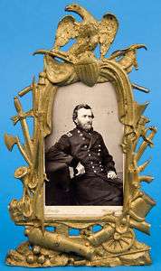 1860’s Civil War Era Bronze Frame & Ulysses S.Grant CDV  