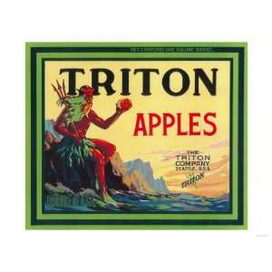  Triton Apple Label   Seattle, WA Premium Poster Print 