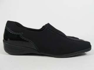 ARA FITNESS Black Microfiber Patent Loafer Shoes 5G  