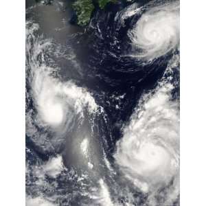  Three Different Typhoons Spinning over the Western Pacific 