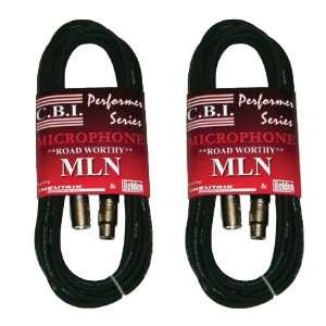 CBI MLN 75 2PC Microphone Cables Braided Shield Neutrix XLR Connectors 