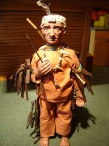 16 1/2 NATIVE AMERICAN INDIAN BRAVE DOLL STATUE FIGURE  