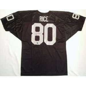  Autographed Jerry Rice Jersey   Black Raiders Sports 