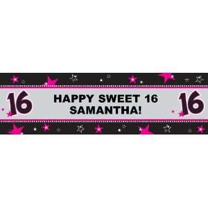 Sweet 16 Sparkle Personalized Banner Standard 18 x 61