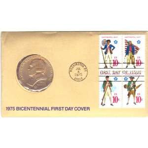  1975 American Bicentennial Commemorative Medal & Stamps 