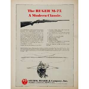  1969 Ad Sturm Ruger Model 77 Bolt Action Rifle Hunting 