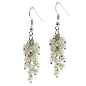  2 Genuine White Freshwater Cultured Pearl Dangle Earrings 