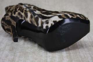 Gucci Leopard Platform ankle Zipper boots Booties 36 G 6 US $1275 Pony 
