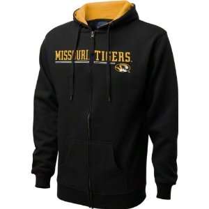  Missouri Tigers Black Fissure Full Zip Hooded Sweatshirt 