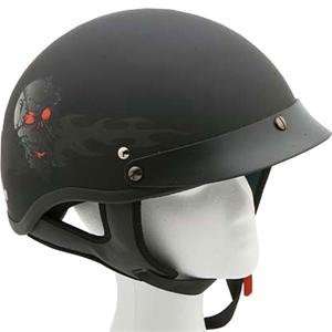 Kerr Shorty Skullz Helmet   Large/Flat Black Automotive