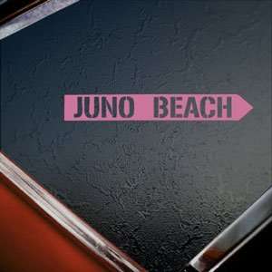 JUNO BEACH D Day Normandy WWII Road Sign Pink Decal Pink Sticker