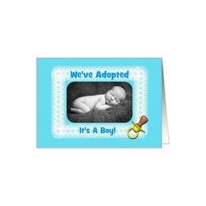  Baby Blue Adoption Announcement Yellow Pacifier Boy Custom 