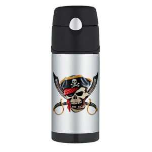   Bottle Pirate Skull with Bandana Eyepatch Gold Tooth 