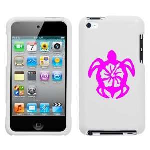 APPLE IPOD TOUCH ITOUCH 4 4TH PINK TURTLE ON A WHITE HARD CASE COVER