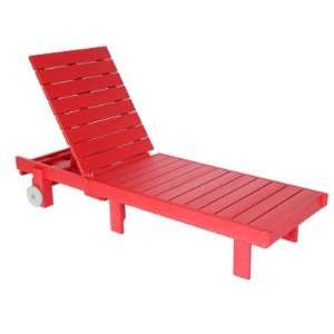  Red Polywood Adirondack Chaise Lounge Patio, Lawn 