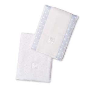   Swaddle Designs Baby Burpies Set of Two   Pastel Blue Polka Dots Baby