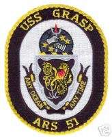USN NAVY USS GRASP ARS 51 MILITARY CREW SHIP PATCH  