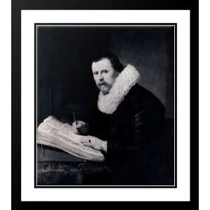   Framed and Double Matted Young Man At His Desk