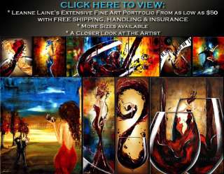 SEXY WOMAN WINE ART GICLEE OF LEANNE LAINE PAINTING  