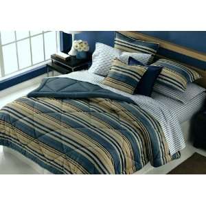  Martha Stewart Essentials Camp Stripe Twin Comforter Navy 