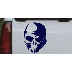 Navy 12in X 9.0in    Tribal Skull Skulls Car Window Wall Laptop Decal 