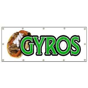  48x120 GYROS BANNER SIGN greek gyro sign signs stand 