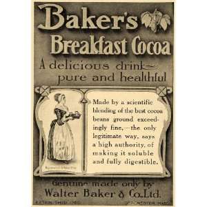  1910 Ad Walter Baker & Co. Breakfast Cocoa Drink Maid 