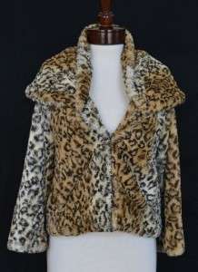   Fur Leopard Jacket M 8 10 NWT Shawl Coat Seen on Ashley Greene  