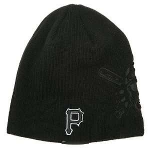 Pittsburgh Pirates Bear Paw Knit Cap   Black One Fits Most  