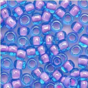  Toho Round Seed Beads 6/0 #937 Aqua/Bubble Gum Pink Lined 