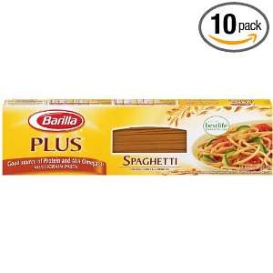 Barilla Spaghetti Plus Multigrain, 14.5 Ounce Boxes (Pack of 10 
