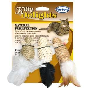  Vo Toys Vip All Natural Banana Skin Mice With Feathers   3 