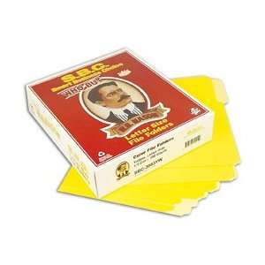  Colored File Folders, Yellow, 11 pt. Stock, 1/3 Cut Tabs 