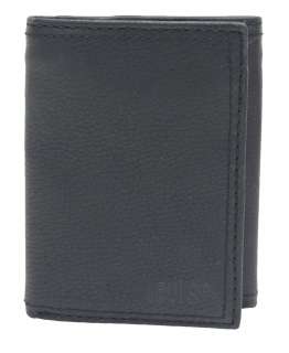   Leather Slim Trifold Zipper Bill Pocket Mesh ID Window Wallet  