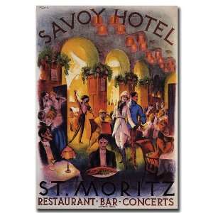 Savoy Hotel St. Moritz Gallery Wrapped 24x32 Canvas Art