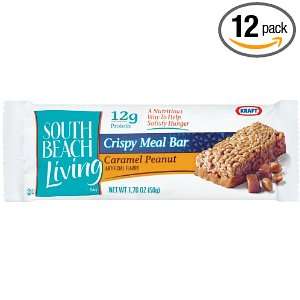 South Beach Living Caramel Peanut Crisp Meal Bars, 1.76 Ounce Bars 