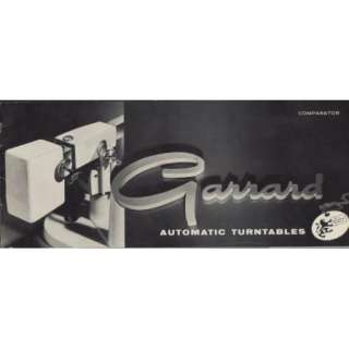   GARRARD Turntable Catalog   Type A, AT6, Autoslim/P Intermix Changer
