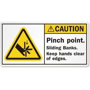 Pinch Point. Sliding Banks. Keep hands clear of edges. Paper Labels, 5 