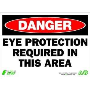 ZING 2097A Sign,Danger Eye Protection,10x14,Alum.  
