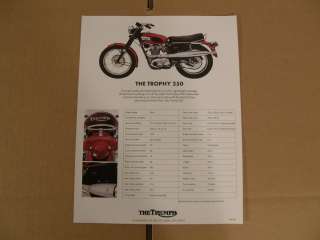 Two sided NOS Triumph Trophy 250 brochure. This came from an old 
