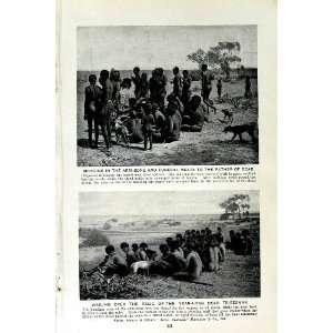  c1920 AUSTRALIA FUNERAL MEATS TRIBESMEN PIPECLAY