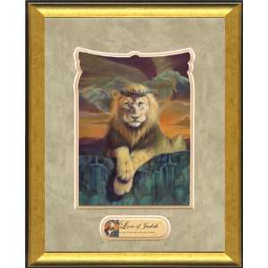     Lion of Judah 13 x16 Gold frame Gobi matting