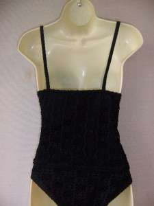 ATHENA Black Crochet Tankini Swimsuit Swimwear 8 NWT  