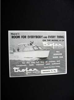 Trojan Sea Breeze Model 4 24 boat 1955 print Ad  