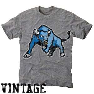  Buffalo Bulls Ash Distressed Logo Vintage Tri Blend T 