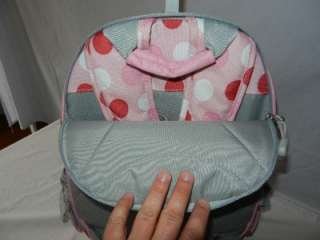 POTTERY BARN KIDS PBK Rolling Backpack *USED ONCE* Pink Red and White 